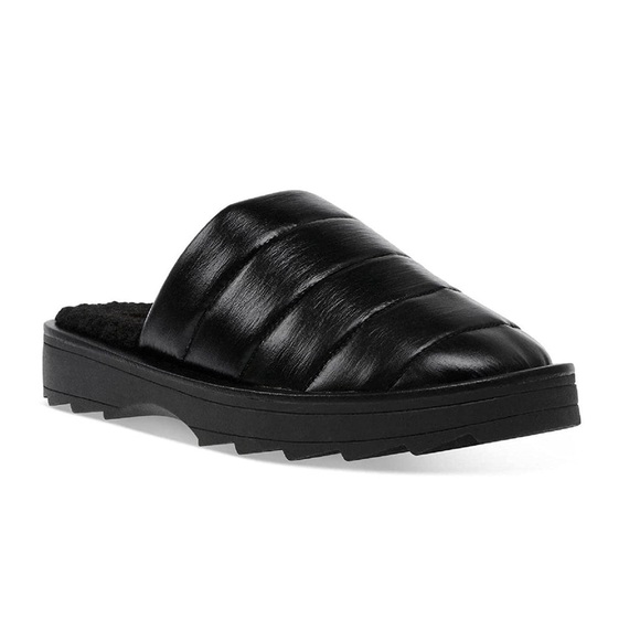 Steve Madden Black Chex Quilted Faux Fur Slippers Size 7 - Picture 1 of 8